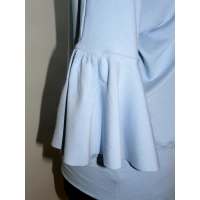 Bluzeczka typu kimono z marszczonym rękawem - błękitna